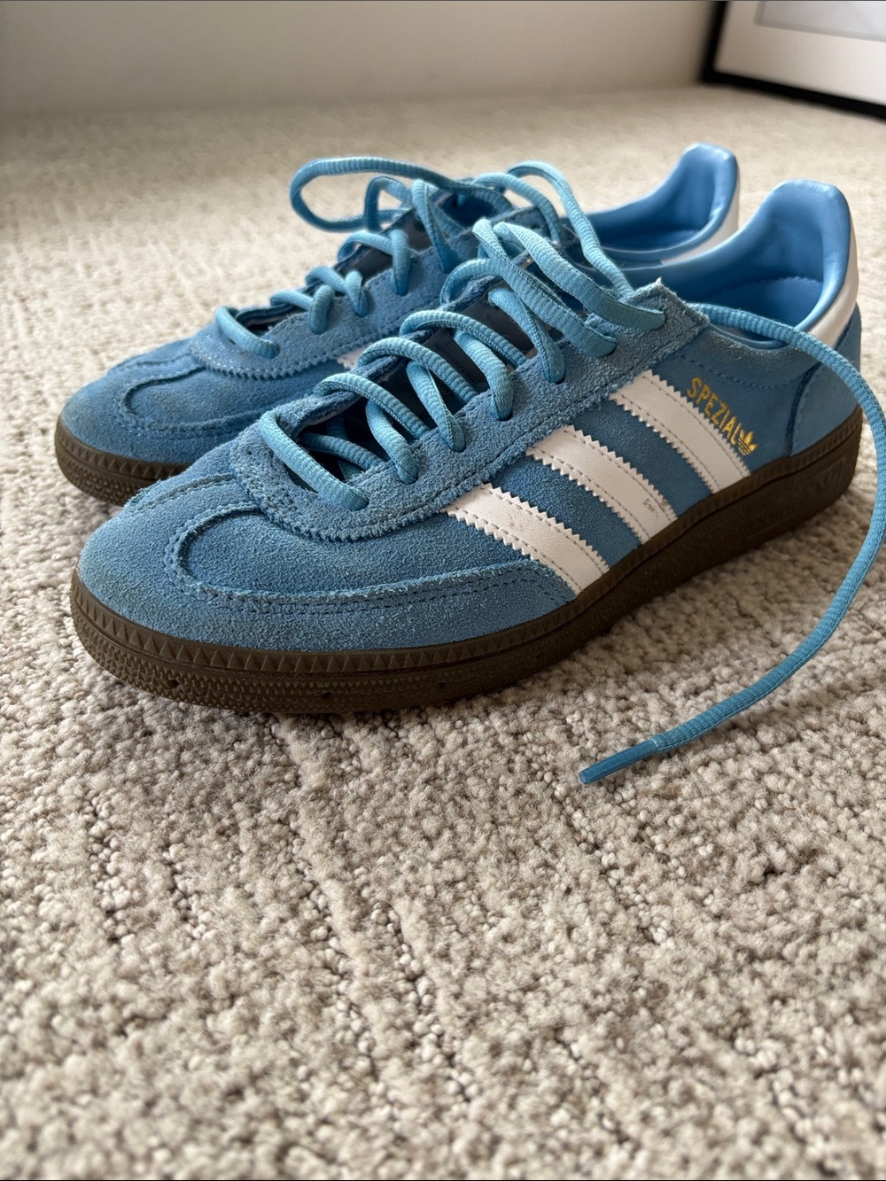 adidas Spezial Suede Sneakers in Light Blue with White Stripes